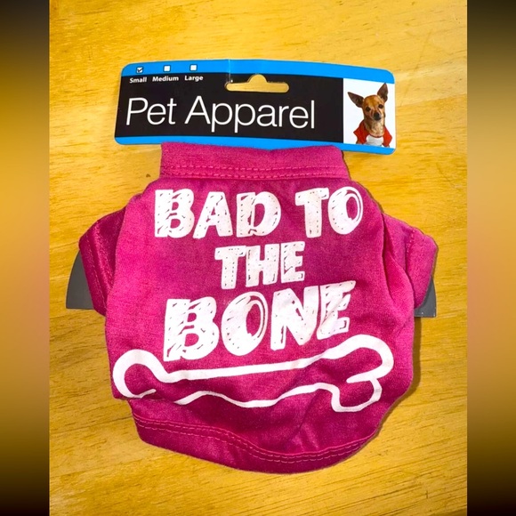 Bad to the Bone Fuchsia Dog T-Shirt Size Small - Picture 1 of 2